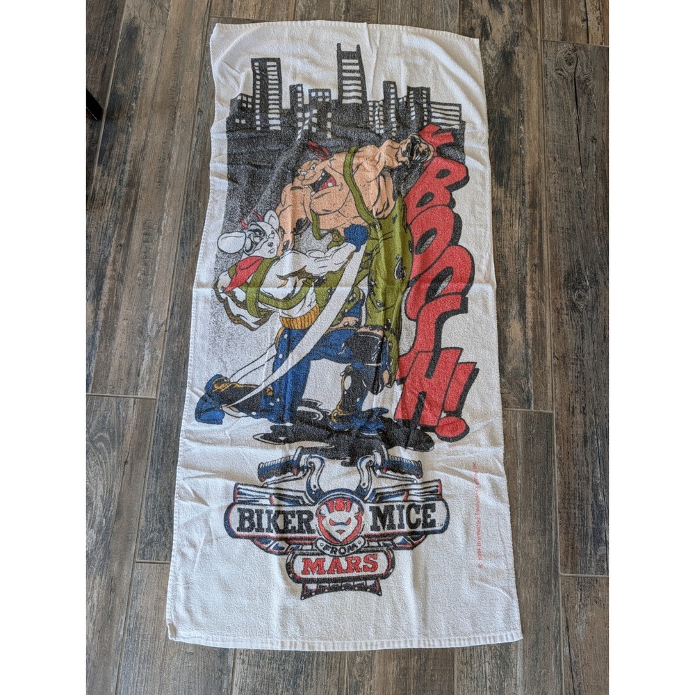 Vintage Biker Mice From Mars Towel 1994 Brentwood Funnies Good Condition